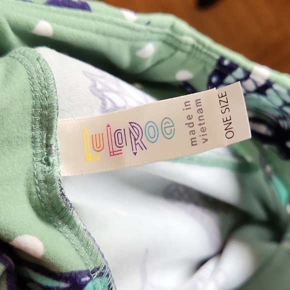 LULAROE LLR OS Butterfly On Geen Buttery Soft Legging One Size - Picture 7 of 8